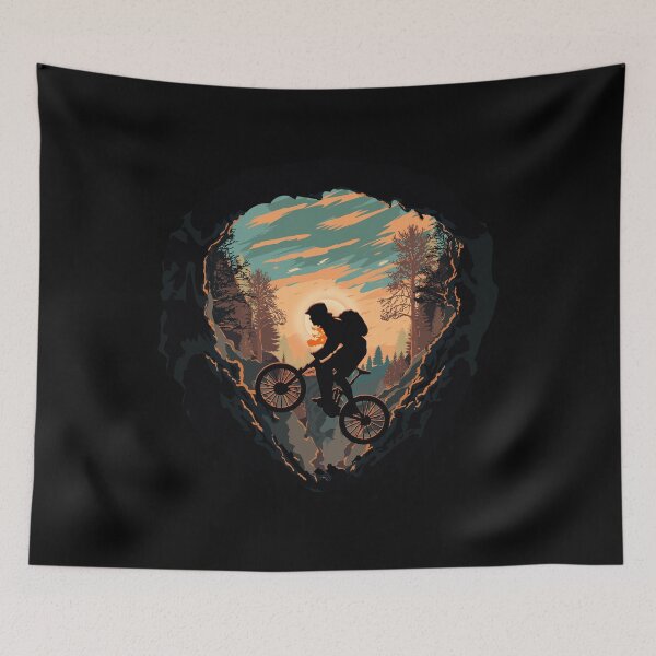 Item preview, Mountain biking through the woods designed and sold by HomeCoquette.