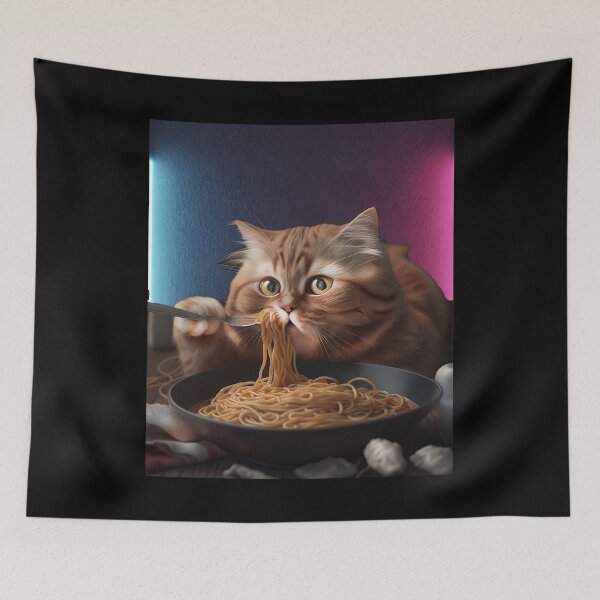 Item preview, Cat Eating Spaghetti Meme designed and sold by Nedskr.