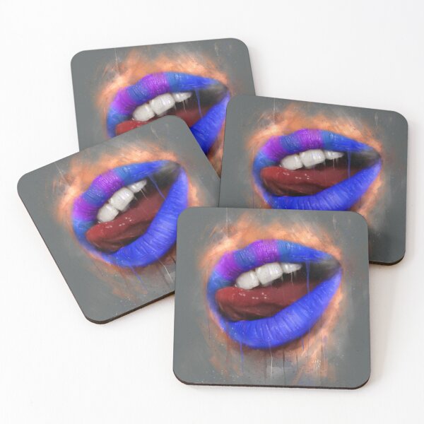 Item preview, Blue and Purple Lips | Lipstick Art Design | Blue Purple Lipstick Painted  designed and sold by Mitch616Art.