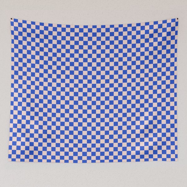 Item preview, retro pink and blue checkered gingham pattern designed and sold by mckhowdesign.
