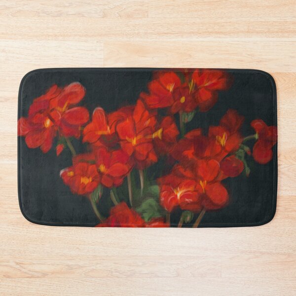 Item preview, Red Geranium in pot, handpainted fine art designed and sold by EmeraldeaArt.