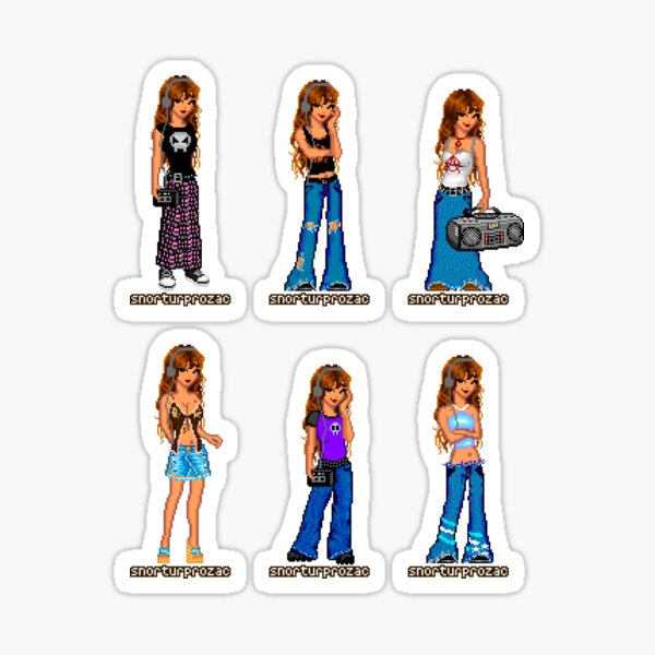 "more pixel dollz " Sticker for Sale by snorturprozac Redbubble