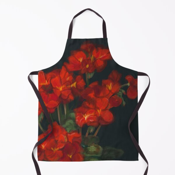 Item preview, Blossoming Red Geranium flowers petals, handpainted fine art designed and sold by EmeraldeaArt.