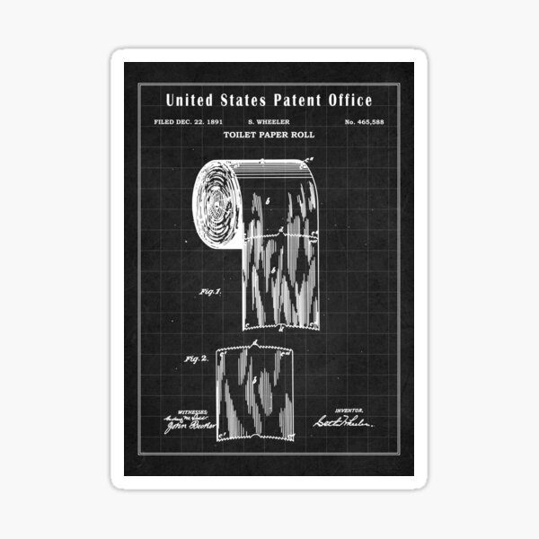 Artikel-Vorschau von Toilettenpapier Vintage Patent Art Drawing Print – Toilettenpapier Blaupause Print Geschenkidee – minimalistische Wohnkultur-Idee, designt und verkauft von ismdesigner.
