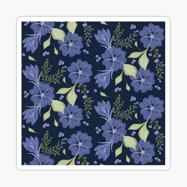 Item preview, Malta Flower - Navy designed and sold by JaselviiStudio.
