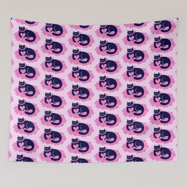 Item preview, Arrogant blue cat sitting on a pink love cloud designed and sold by IULIART.