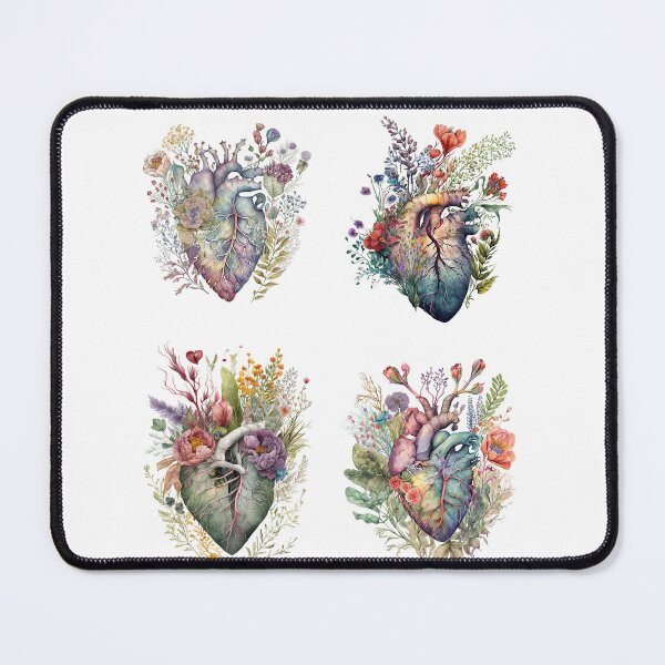 Item preview, Blooming Hearts Sticker pack - floral anatomy botanical illustration designed and sold by EmeraldeaArt.