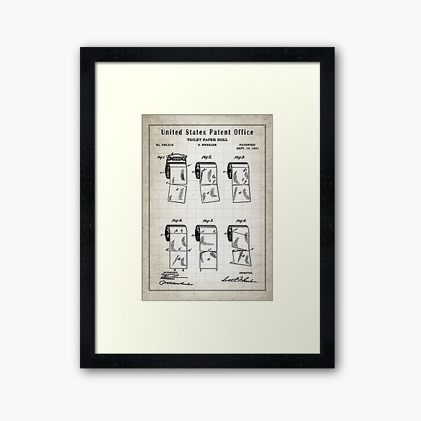 Artikel-Vorschau von Toilettenpapier Vintage Patent Art Drawing Print – Toilettenpapier Blaupause Print Geschenkidee – minimalistische Wohnkultur-Idee, designt und verkauft von ismdesigner.