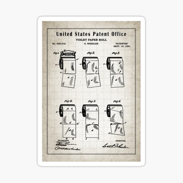 Artikel-Vorschau von Toilettenpapier Vintage Patent Art Drawing Print – Toilettenpapier Blaupause Print Geschenkidee – minimalistische Wohnkultur-Idee, designt und verkauft von ismdesigner.