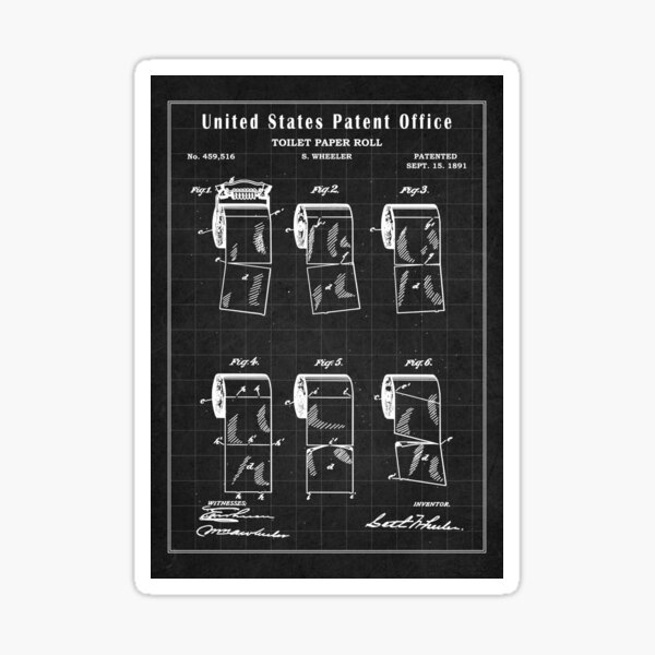 Artikel-Vorschau von Toilettenpapier Vintage Patent Art Drawing Print – Toilettenpapier Blaupause Print Geschenkidee – minimalistische Wohnkultur-Idee, designt und verkauft von ismdesigner.