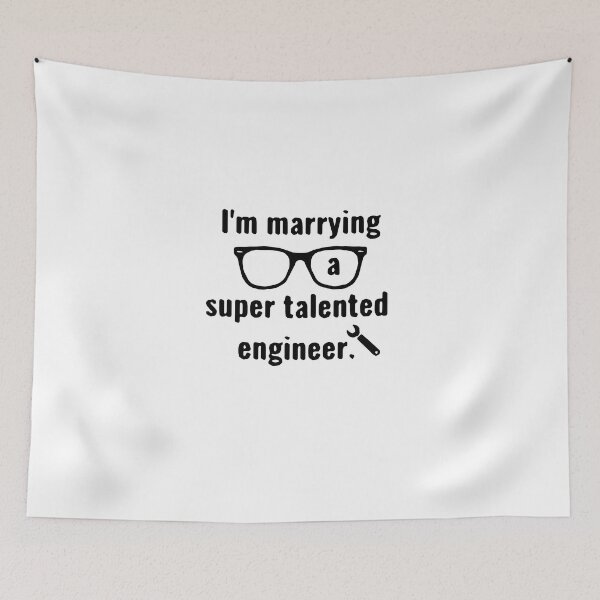 Item preview, Quirky graphic decorations portraying the talents of your supper talented engineer fiancé, removable prints and custom labels - I'm marrying a supper talented engineer designed and sold by PixelBadBunny.