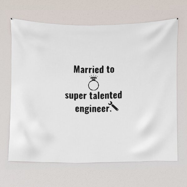 Item preview, Humorous engineer-themed stickers, witty tech anxiety graphic decals, clever custom labels with silly quotes, removable prints for the talented spouse - married to a supper talented engineer designed and sold by PixelBadBunny.