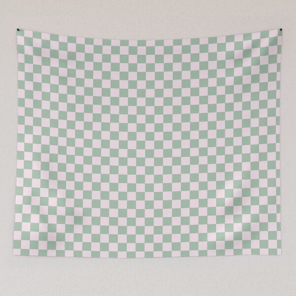 Item preview, funky green and pink checkered gingham pattern designed and sold by mckhowdesign.