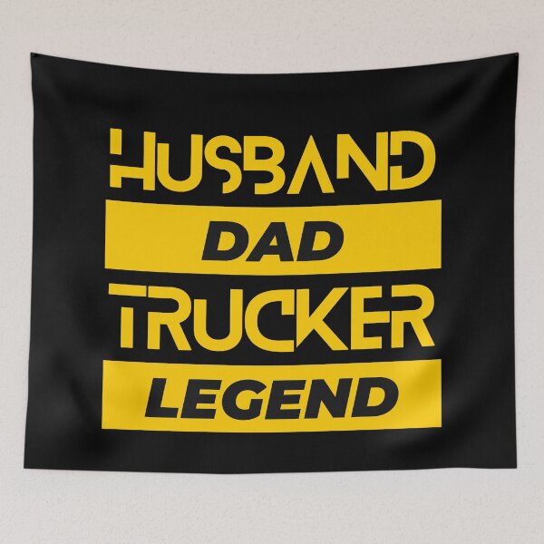 Item preview, Husband Dad Trucker Legend - Yellow Lettering designed and sold by dogslovewindows.