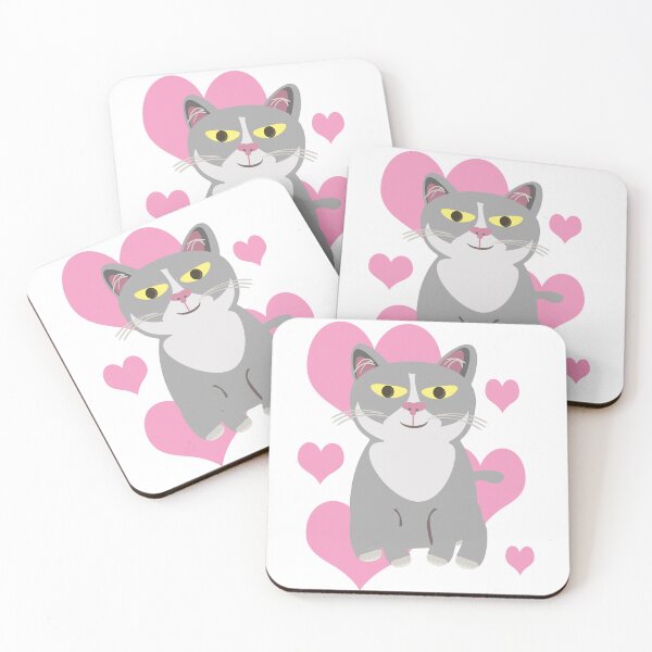 Item preview, Cute Grey Cat Love Cartoon Pet Art Design designed and sold by mytshirtfort.