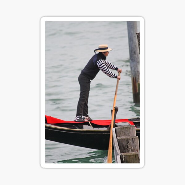 Venice Gondolier at Sunset Sticker