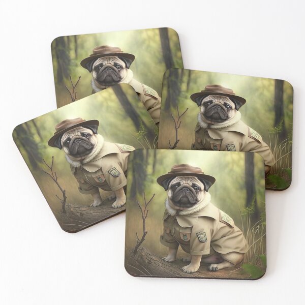 Item preview, Fun with Pugs - Forest Ranger Pug designed and sold by KieraJewel.