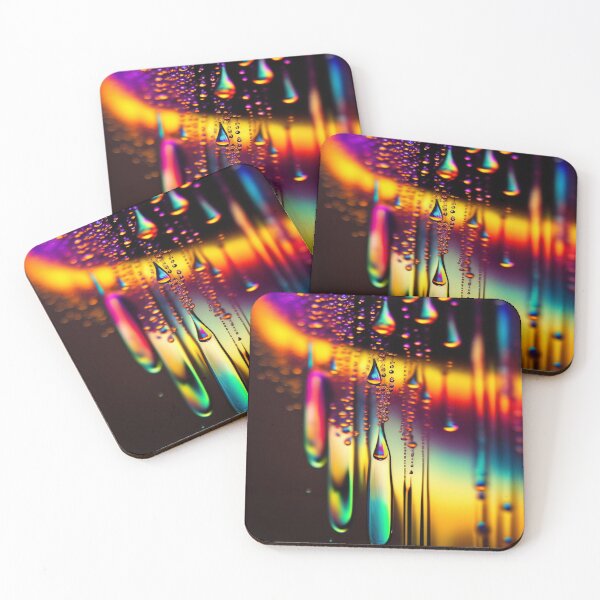 Item preview, Abstract Prismatic Water Drops on Black designed and sold by calibrit.
