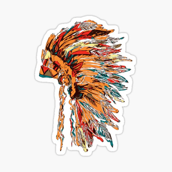 Chief war bonnet Sticker