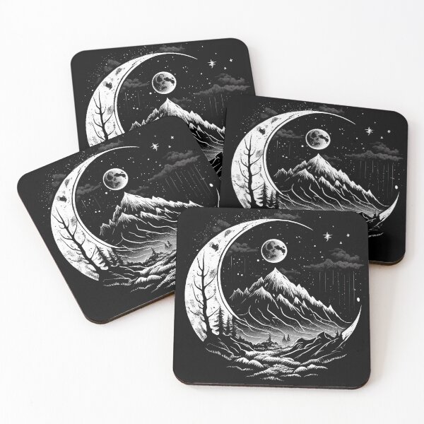 Item preview, Surreal Moon over Dark Mountain & Forest designed and sold by FenixRiver.