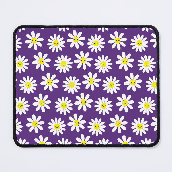 Item preview, Small Scale Purple Retro Happy Face Daisies Seamless Pattern designed and sold by ClaudiaFlores.