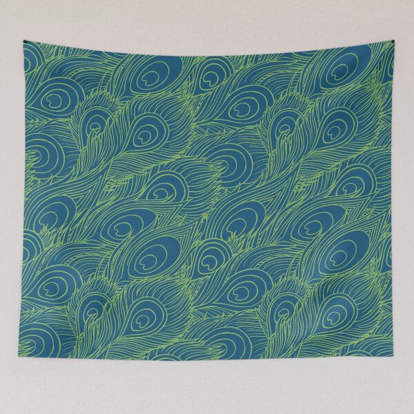Item preview, neon peacock feather pattern designed and sold by MGuyerArt.