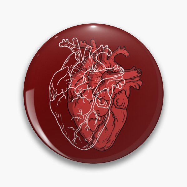 Item preview, anatomic heart aesthetic double outline designed and sold by atlasbackache.