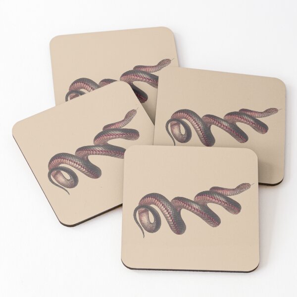 Item preview, The red-bellied black snake ( Pseudechis porphyriacus) - on aged paper designed and sold by boltjesdesign.