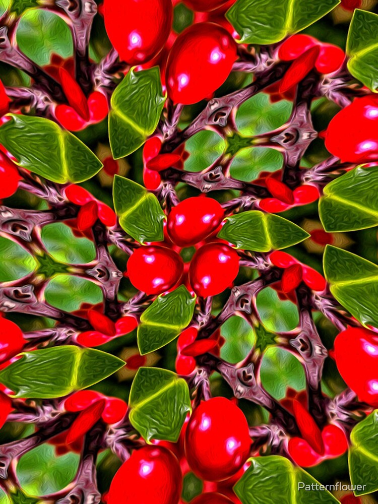 Thumbnail 4 of 4, iPhone Case, Red Holly Pattern designed and sold by Patternflower.