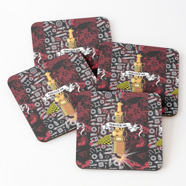 Item preview, service me hot rod garage pattern  designed and sold by Bert Englefield.