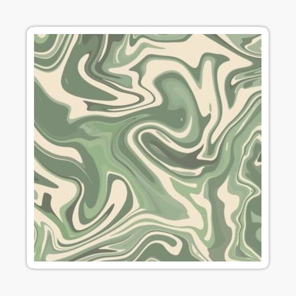 Green and Cream Abstract  Sticker for Sale by JacksRoutine