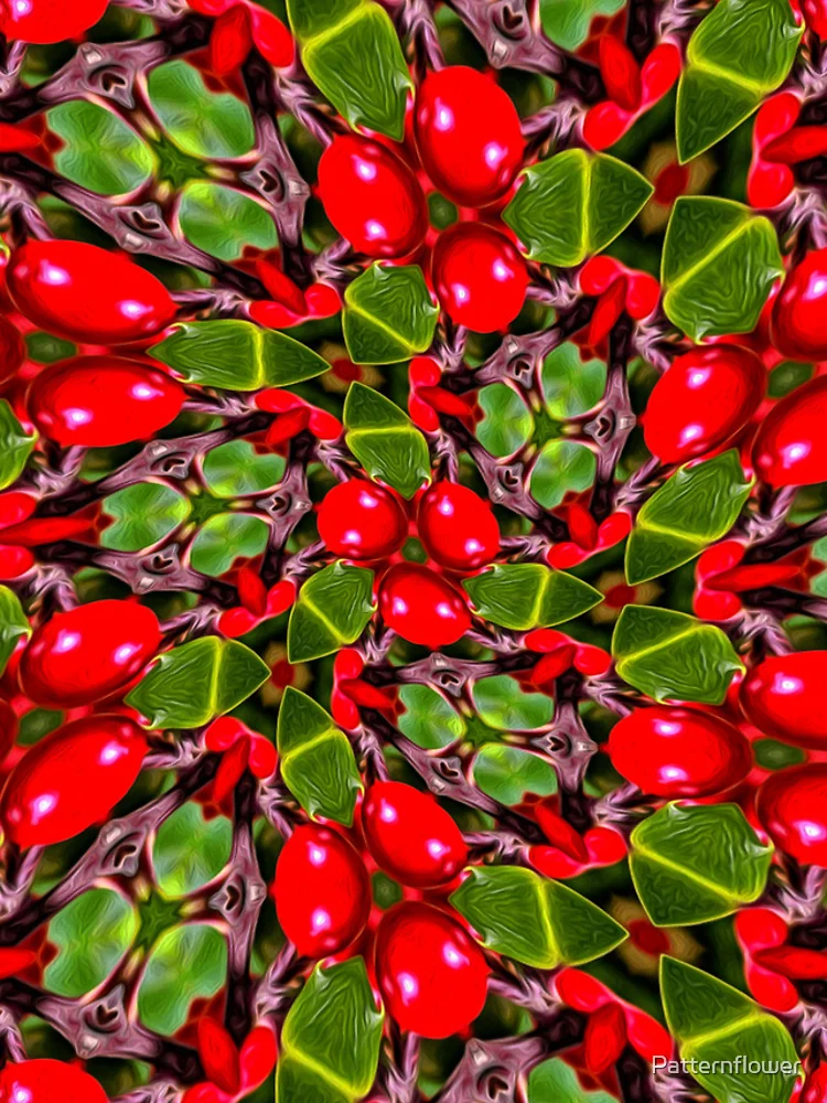 Thumbnail 4 of 4, iPhone Case, Red Holly Pattern designed and sold by Patternflower.