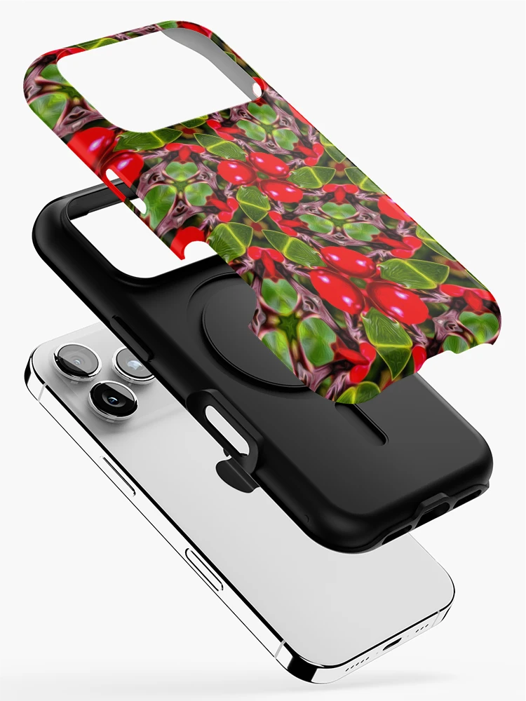 Thumbnail 2 of 4, iPhone Case, Red Holly Pattern designed and sold by Patternflower.