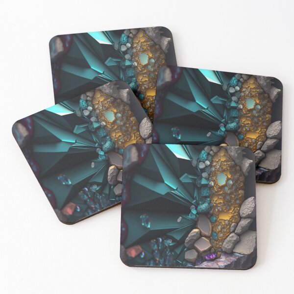 Item preview, Teal & Gold Fantasy Crystal Art designed and sold by ChaosEmporium.