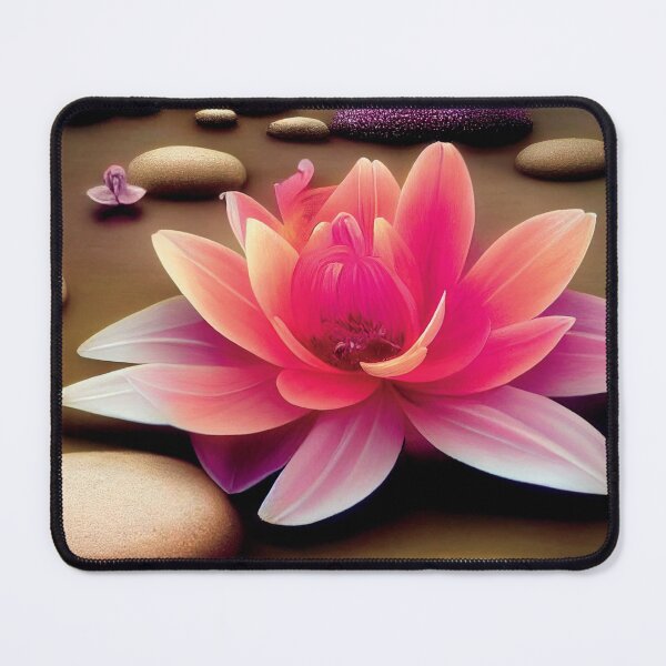 Item preview, a pink flower sitting on top of a pile of rocks designed and sold by DesignAtYO.