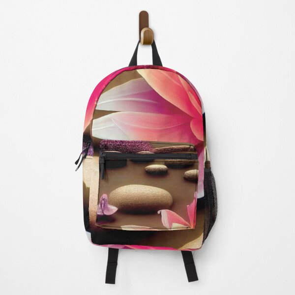 Item preview, a pink flower sitting on top of a pile of rocks designed and sold by DesignAtYO.