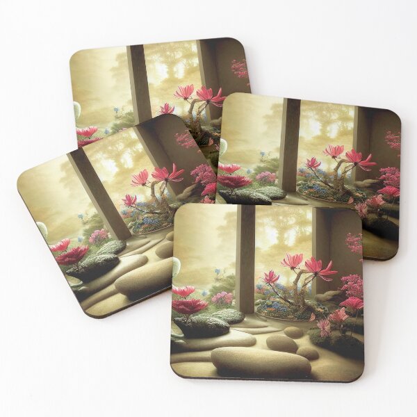 Item preview, a painting of a garden with rocks and flowers designed and sold by DesignAtYO.