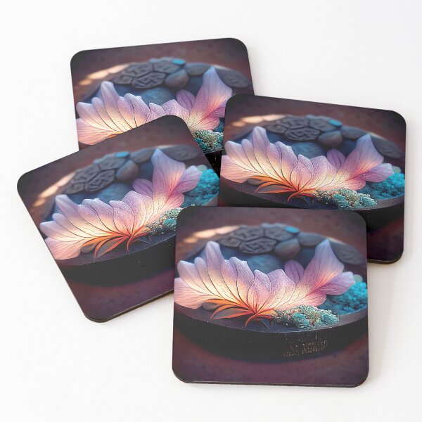 Item preview, a purple flower sitting on top of a black plate designed and sold by DesignAtYO.
