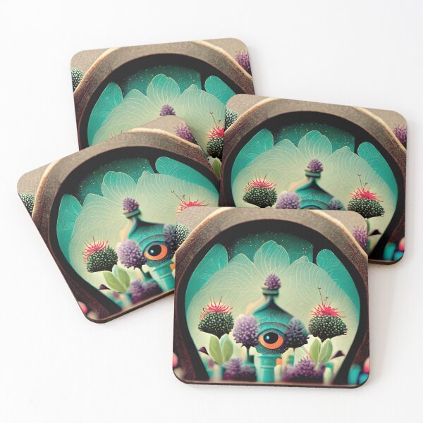 Item preview, a blue fire hydrant surrounded by flowers and plants designed and sold by DesignAtYO.