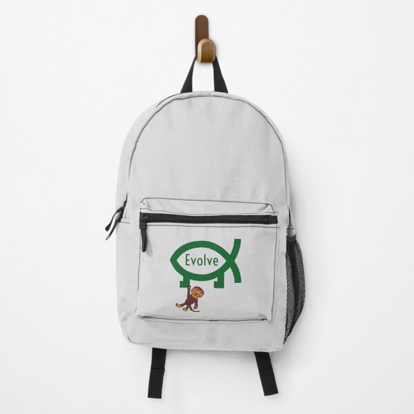 Item preview, Evolve with monkey and Darwin fish designed and sold by Rachel the Artist .
