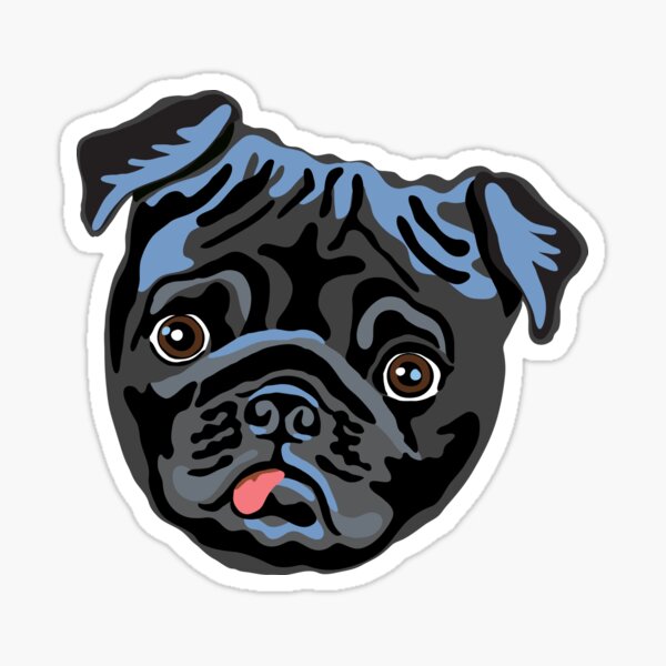 Vista previa del artículo con la obra «Pug negro», diseñado y vendido por Michelle Phong.