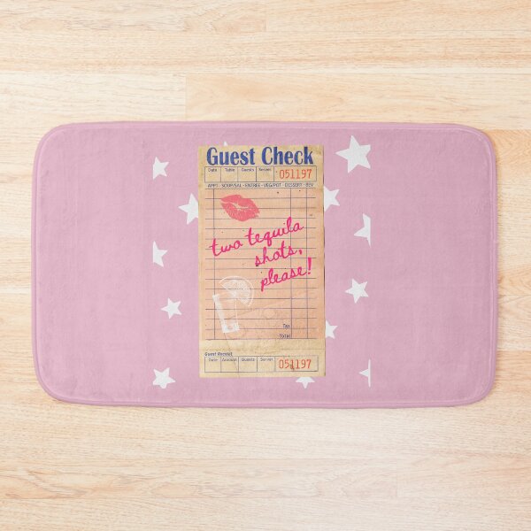 Item preview, Two Tequila Shots Please Y2k Pink Guest Check Print designed and sold by Femme Pastel Collective.