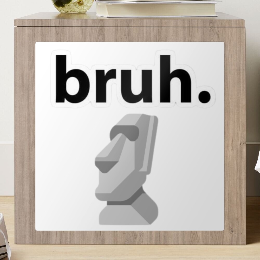 Bruh moai word with art | Sticker