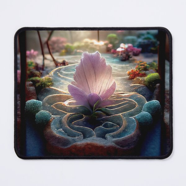 Item preview, a pink flower sitting on top of a lush green field designed and sold by DesignAtYO.