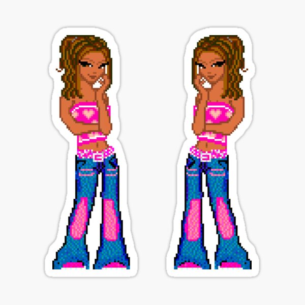 "pixel dollz carmen " Sticker for Sale by snorturprozac Redbubble