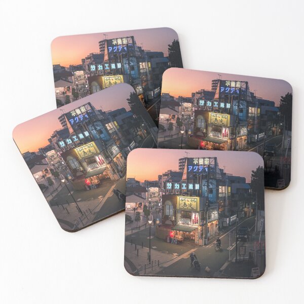 Item preview, Street Scene in Tokyo at Sunset - Shiinamachi, Japan designed and sold by Jordan McChesney.