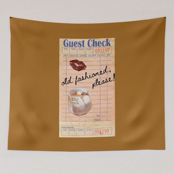 Item preview, Old Fashioned Y2k Pink Guest Check Print designed and sold by Femme Pastel Collective.