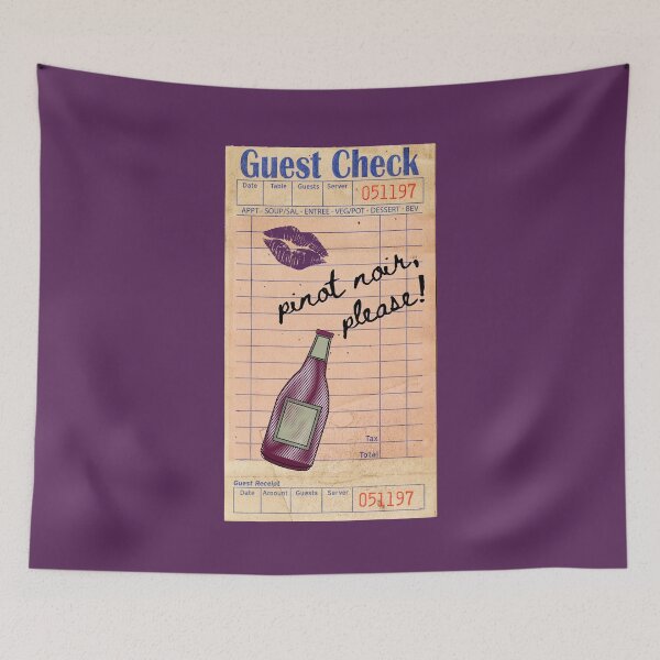 Item preview, Pinot Noir Y2k Pink Guest Check Print designed and sold by Femme Pastel Collective.