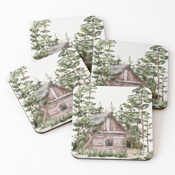 Item preview, Watercolor Wood Cabin designed and sold by Nature Hues.
