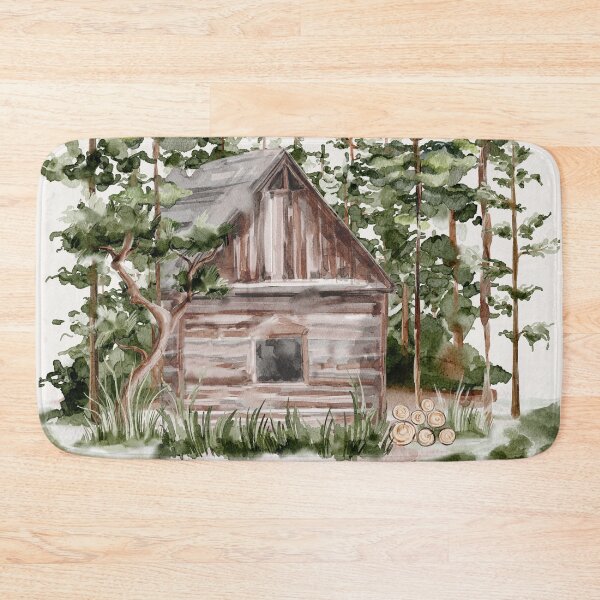 Item preview, Watercolor Wood Cabin designed and sold by Nature Hues.